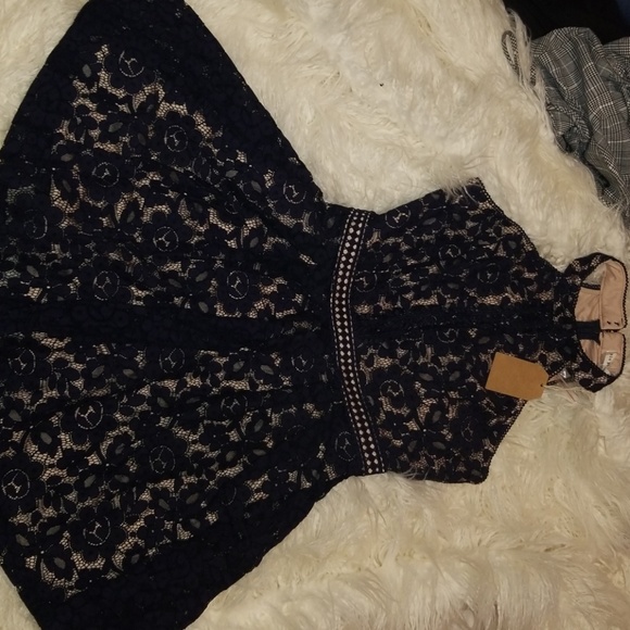 Dresses & Skirts - Navy lace dress prom, wedding, Easter, babyshower, office casual wear